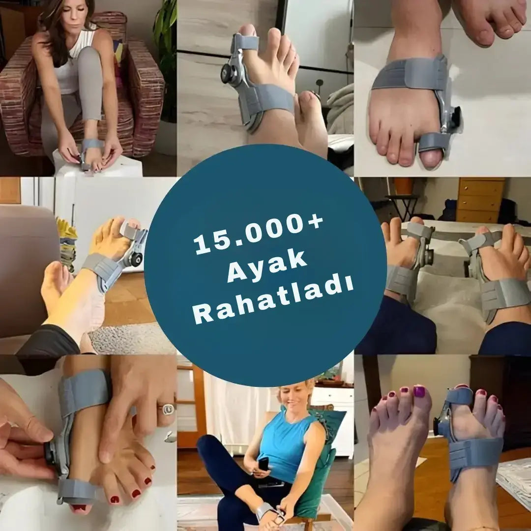 Evona™ Ayak Baş Parmak Kemik Düzeltici ile 15.000+ ayak rahatlatma deneyimi, farklı pozisyonlarda kullanımı.