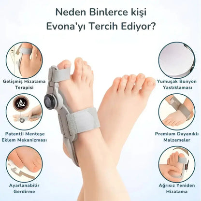 Evona™ Ayak Baş Parmak Kemik Düzeltici ile ayak sağlığı ve konforunu sağlayan çözüm detayları.